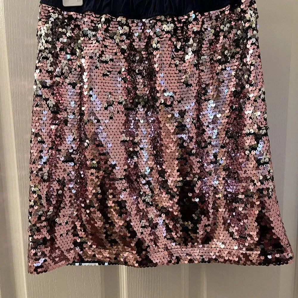 Oshkosh B'gosh Pink Silver Sequin Skirt Flippy Reversible Sequins Girls Size 12